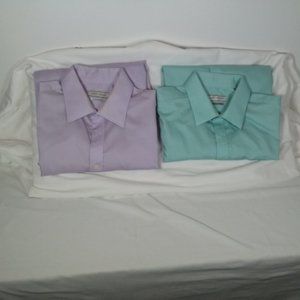 $120 Lot of 2 Mens Shirts Joseph Abboud Sz 17   34/35 Button Down Wedding